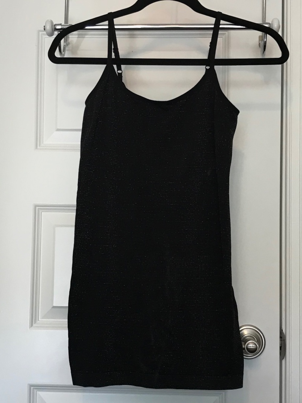Apt. 9 Essentials sparkly metallic silver striped black camisole (S/M)